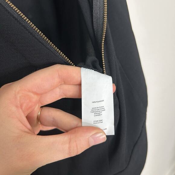 Cabi Black Grace Sleeveless Jumpsuit Size 6 Gold Zipper With Pockets Minimalist - Picture 7 of 11